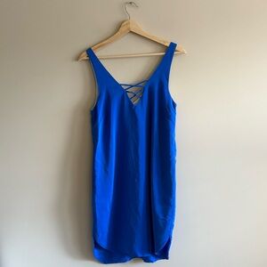 Amanda Uprichard Blue Strappy Silk Slip Dress Size Small